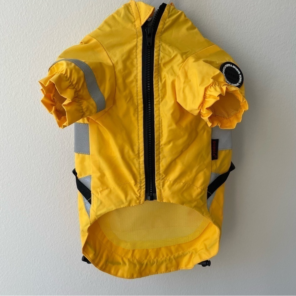 Puppia Life Yellow Wilderness Pet Coat/Raincoat, Size Medium - Picture 5 of 16